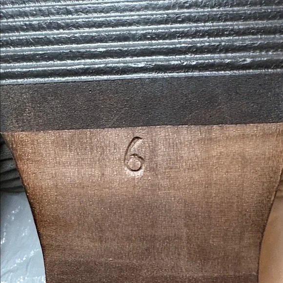 Vintage 90’s Candie's Brown Leather Platform Clogs Wood Heel Boho NWOT Size 6 - Picture 13 of 16